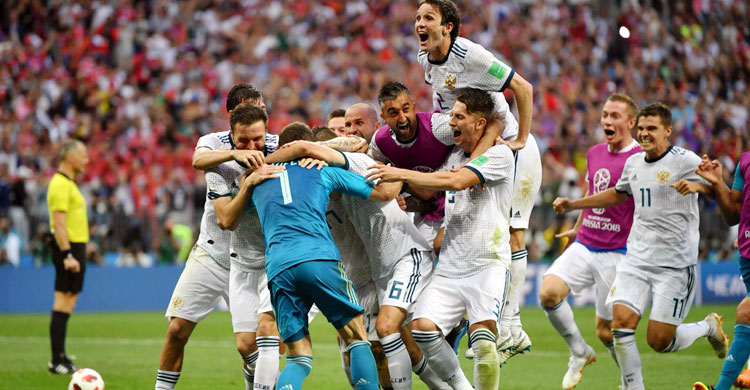 টাইব্রেকারে রাশিয়ার কাছে হেরে বিদায় স্পেনের