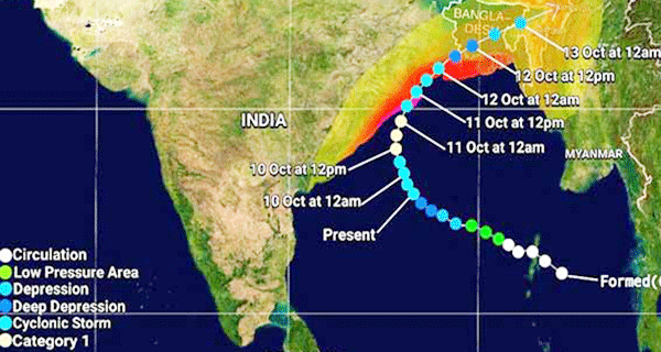 দুর্বল হয়ে পড়ছে ‘তিতলি’: বন্দরে ৩ নং সংকেত