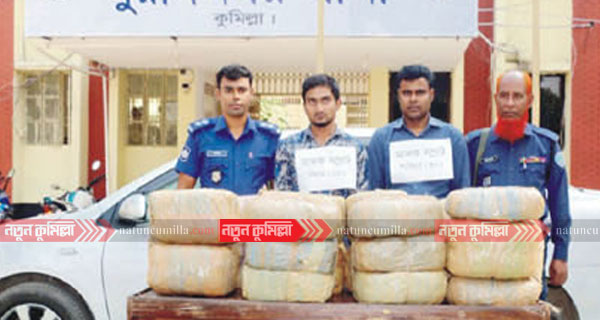 কুমিল্লায় আড়াই মন গাঁজাসহ দুই ব্যবসায়ী আটক