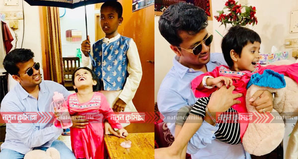 শিশু তুবার পাশে সৌদি প্রবাসী কুমিল্লার মিজানুর রহমান সুমন
