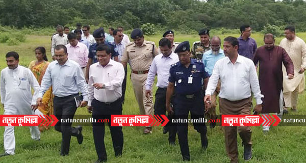 চৌদ্দগ্রামে বর্ডার হাটের স্থান পরিদর্শনে বাংলাদেশ-ভারতের প্রতিনিধি দল