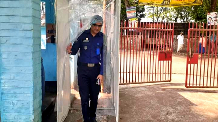 নাঙ্গলকোট থানায় স্বয়ংক্রিয় জীবাণুনাশক চেম্বার উদ্বোধন